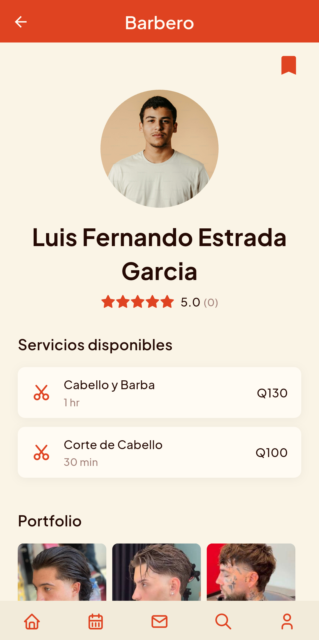 ShyCuts - Vista del perfil de barbero